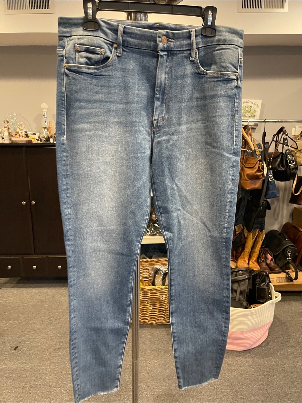 MOTHER High Waisted Looker Crop Skinny Jeans Size 31 Normcore